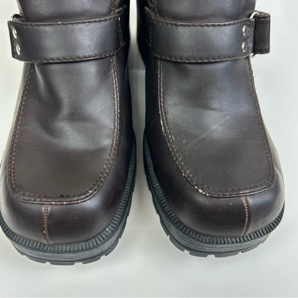 Y2K Vintage Lower East Side Chunky Loafers Dark Brown Size 9.5 Block Heels